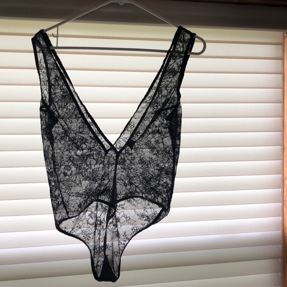 VS Black lace thong lingerie